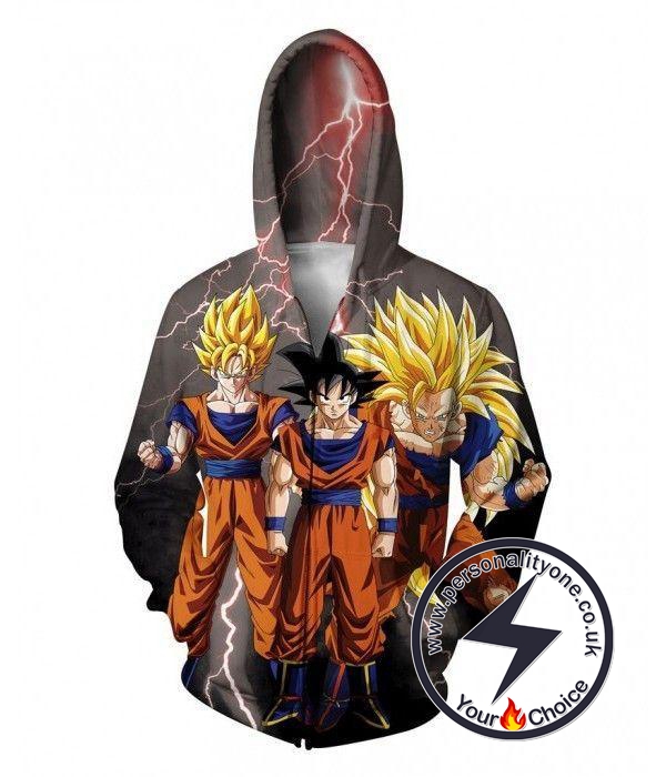 Dragon Ball Z - Goku Transformations ZipUp - Hoodies Jackets